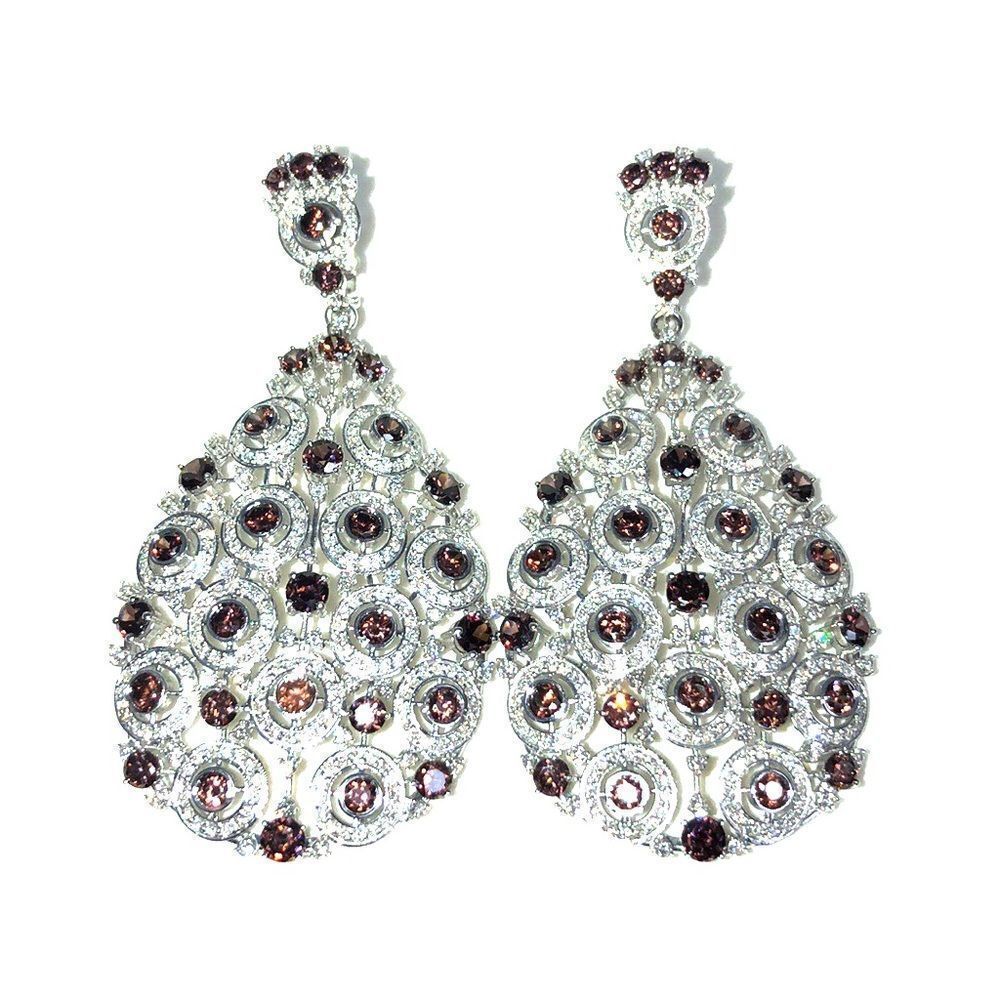 Custom made Topaz and Diamond earrings.